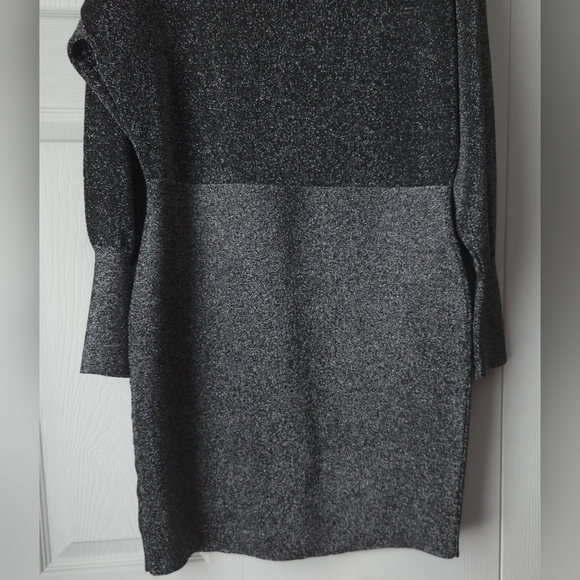 NWOT Michael Kors Gray Metallic Knit Sweater Dress size L - Picture 10 of 14